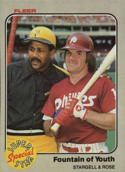1983 Fleer #634 Fountain of Youth (Willie Stargell / Pete Rose) Front