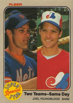 1983 Fleer #641 Two Teams--Same Day (Joel Youngblood) Front