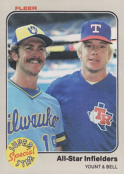 1983 Fleer #632 All-Star Infielders (Robin Yount / Buddy Bell) Front