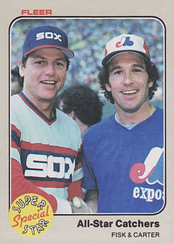 1983 Fleer #638 All-Star Catchers (Carlton Fisk / Gary Carter) Front