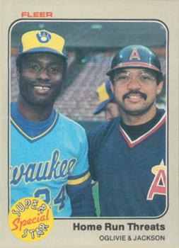1983 Fleer #640 Home Run Threats (Ben Oglivie / Reggie Jackson) Front