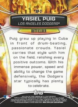 2014 Topps Opening Day - Fired Up #UP-2 Yasiel Puig Back