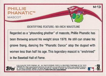 2014 Topps Opening Day - Mascots #M-13 Phillie Phanatic Back
