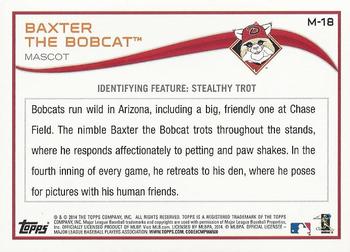 2014 Topps Opening Day - Mascots #M-18 Baxter the Bobcat Back