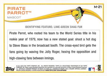 2014 Topps Opening Day - Mascots #M-21 Pirate Parrot Back