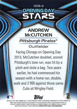 2014 Topps Opening Day - Opening Day Stars #ODS-3 Andrew McCutchen Back