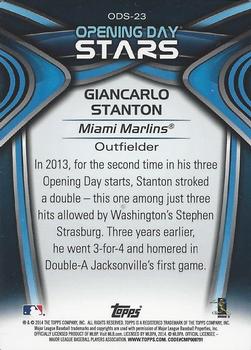 2014 Topps Opening Day - Opening Day Stars #ODS-23 Giancarlo Stanton Back