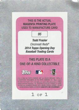 2014 Topps Opening Day - Printing Plates Magenta #95 Todd Frazier Back