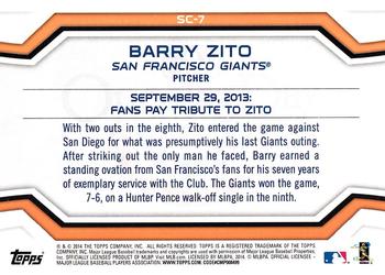 2014 Topps Opening Day - Superstar Celebrations #SC-7 Barry Zito Back