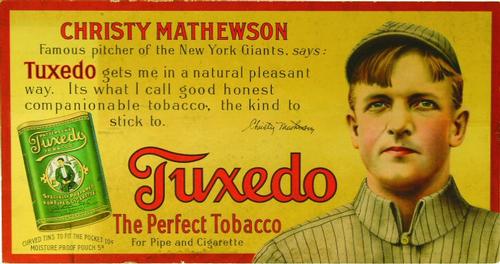 1910 Tuxedo Tobacco Ad Panels #NNO Christy Mathewson Front