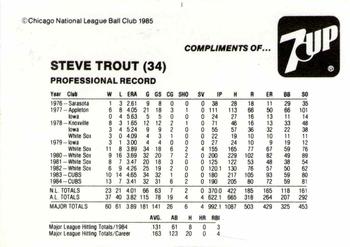 1985 7-Up Chicago Cubs #NNO Steve Trout Back