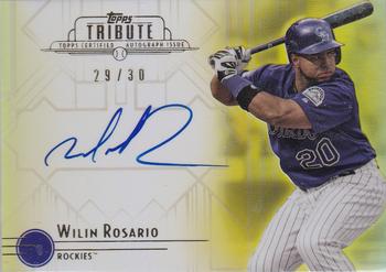 2014 Topps Tribute - Autographs Yellow #TA-WR Wilin Rosario Front