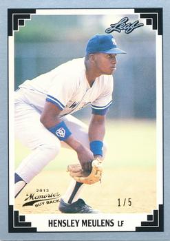 2013 Leaf Memories - 1991 Leaf Buy Backs Gold #349 Hensley Meulens Front