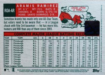 2008 Topps Heritage - Real One Autographs #ROA-AR Aramis Ramirez Back
