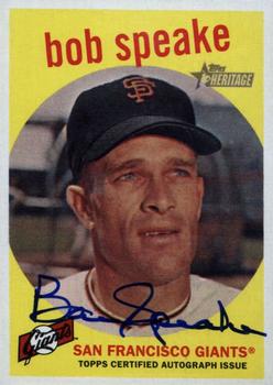 2008 Topps Heritage - Real One Autographs #ROA-BSP Bob Speake Front