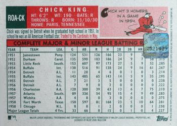 2008 Topps Heritage - Real One Autographs #ROA-CK2 Chick King Back