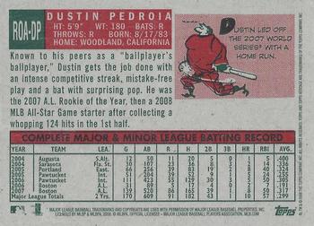 2008 Topps Heritage - Real One Autographs #ROA-DP Dustin Pedroia Back