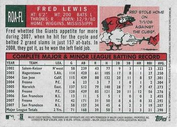 2008 Topps Heritage - Real One Autographs #ROA-FL Fred Lewis Back