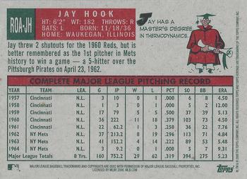 2008 Topps Heritage - Real One Autographs #ROA-JH Jay Hook Back