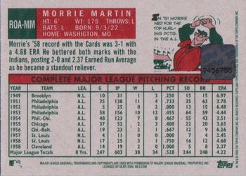 2008 Topps Heritage - Real One Autographs #ROA-MM Morrie Martin Back