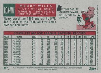 2008 Topps Heritage - Real One Autographs #ROA-MW Maury Wills Back