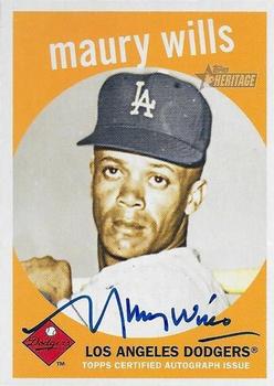 2008 Topps Heritage - Real One Autographs #ROA-MW Maury Wills Front