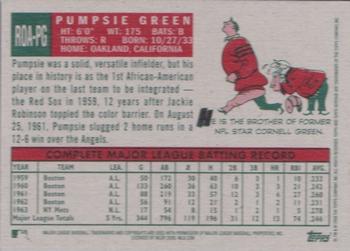 2008 Topps Heritage - Real One Autographs #ROA-PG Pumpsie Green Back