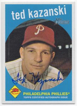 2008 Topps Heritage - Real One Autographs #ROA-TK Ted Kazanski Front