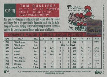 2008 Topps Heritage - Real One Autographs #ROA-TQ Tom Qualters Back
