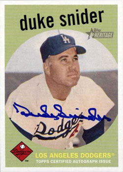 2008 Topps Heritage - Real One Autographs #ROA-DS Duke Snider Front