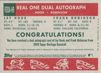 2008 Topps Heritage - Real One Autographs Dual #RODA-HR Jay Hook / Frank Robinson Back