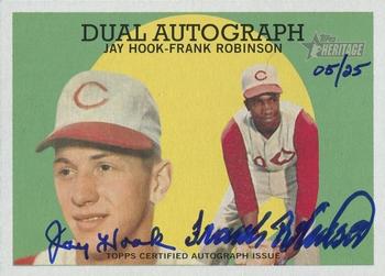 2008 Topps Heritage - Real One Autographs Dual #RODA-HR Jay Hook / Frank Robinson Front