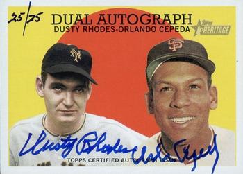2008 Topps Heritage - Real One Autographs Dual #RODA-RC Dusty Rhodes / Orlando Cepeda Front