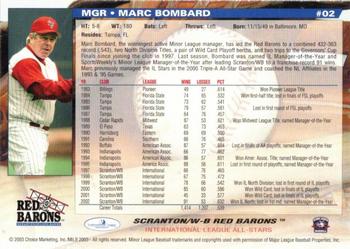 2003 Choice International League All-Stars #2 Marc Bombard Back