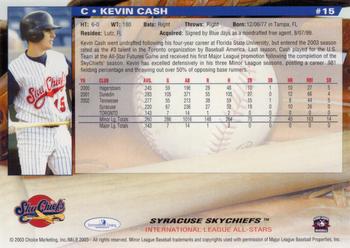 2003 Choice International League All-Stars #15 Kevin Cash Back