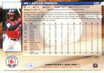 2003 Choice International League All-Stars #29 Anton French Back