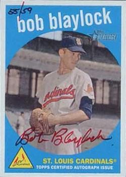 2008 Topps Heritage - Real One Autographs Red Ink #ROA-BB Bob Blaylock Front