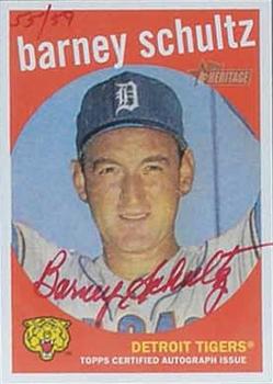 2008 Topps Heritage - Real One Autographs Red Ink #ROA-BS Barney Schultz Front