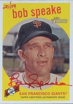 2008 Topps Heritage - Real One Autographs Red Ink #ROA-BSP Bob Speake Front