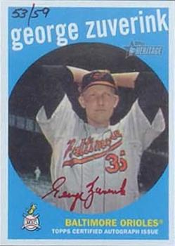 2008 Topps Heritage - Real One Autographs Red Ink #ROA-GZ George Zuverink Front