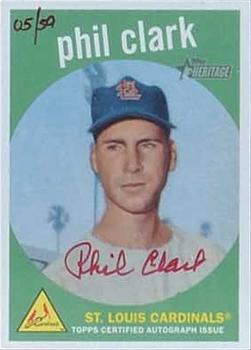 2008 Topps Heritage - Real One Autographs Red Ink #ROA-PC Phil Clark Front