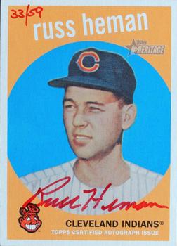 2008 Topps Heritage - Real One Autographs Red Ink #ROA-RH Russ Heman Front