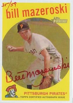 2008 Topps Heritage - Real One Autographs Red Ink #ROA-WM Bill Mazeroski Front