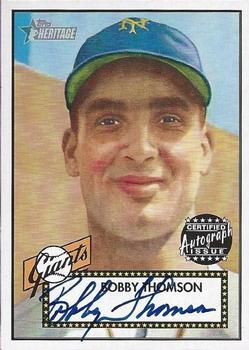 2001 Topps Heritage - Autographs #THA-BT Bobby Thomson Front