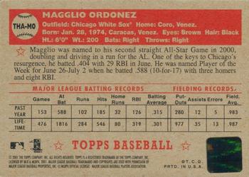 2001 Topps Heritage - Autographs #THA-MO Magglio Ordonez Back