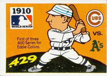 1971 Fleer World Series (Black Backs) #8 1910 - Cubs vs. A's - Eddie Collins Front