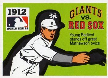 1971 Fleer World Series (Black Backs) #10 1912 - Giants vs. Red Sox - Hugh Bedient Front