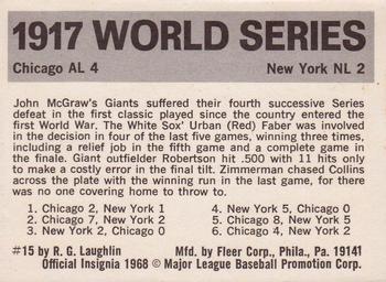 1971 Fleer World Series (Black Backs) #15 1917 - Giants vs. White Sox - Red Faber Back