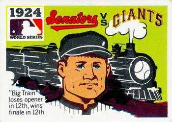 1971 Fleer World Series (Black Backs) #22 1924 - Senators vs. Giants - Walter Johnson Front