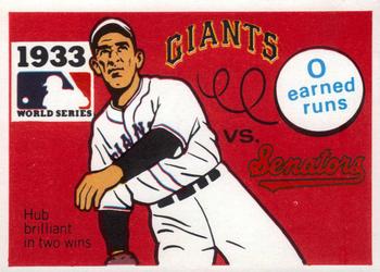 1971 Fleer World Series (Black Backs) #31 1933 - Giants vs. Senators - Carl Hubbell Front